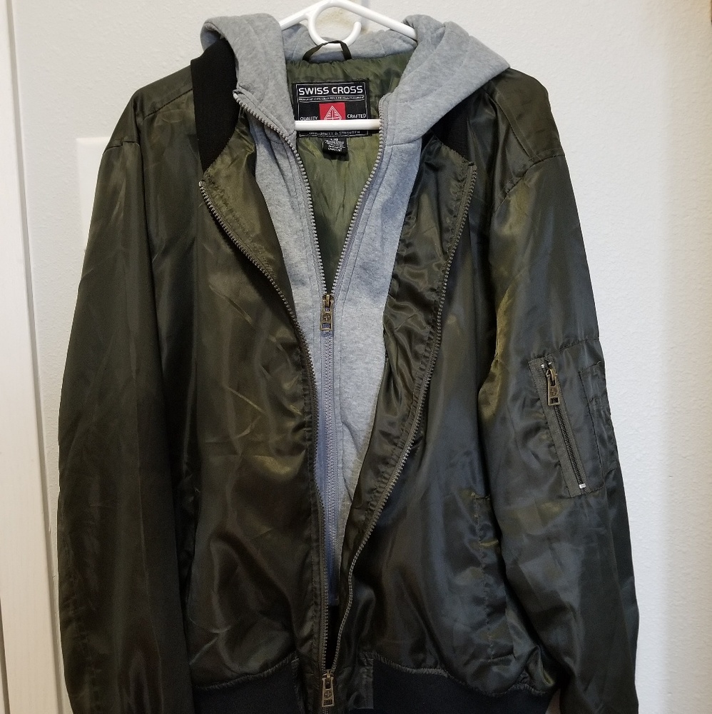 Mens swiss cross bomber jacket 